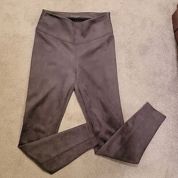 WHBM grey smoke runway leggings faux suede - Picture 4 of 13